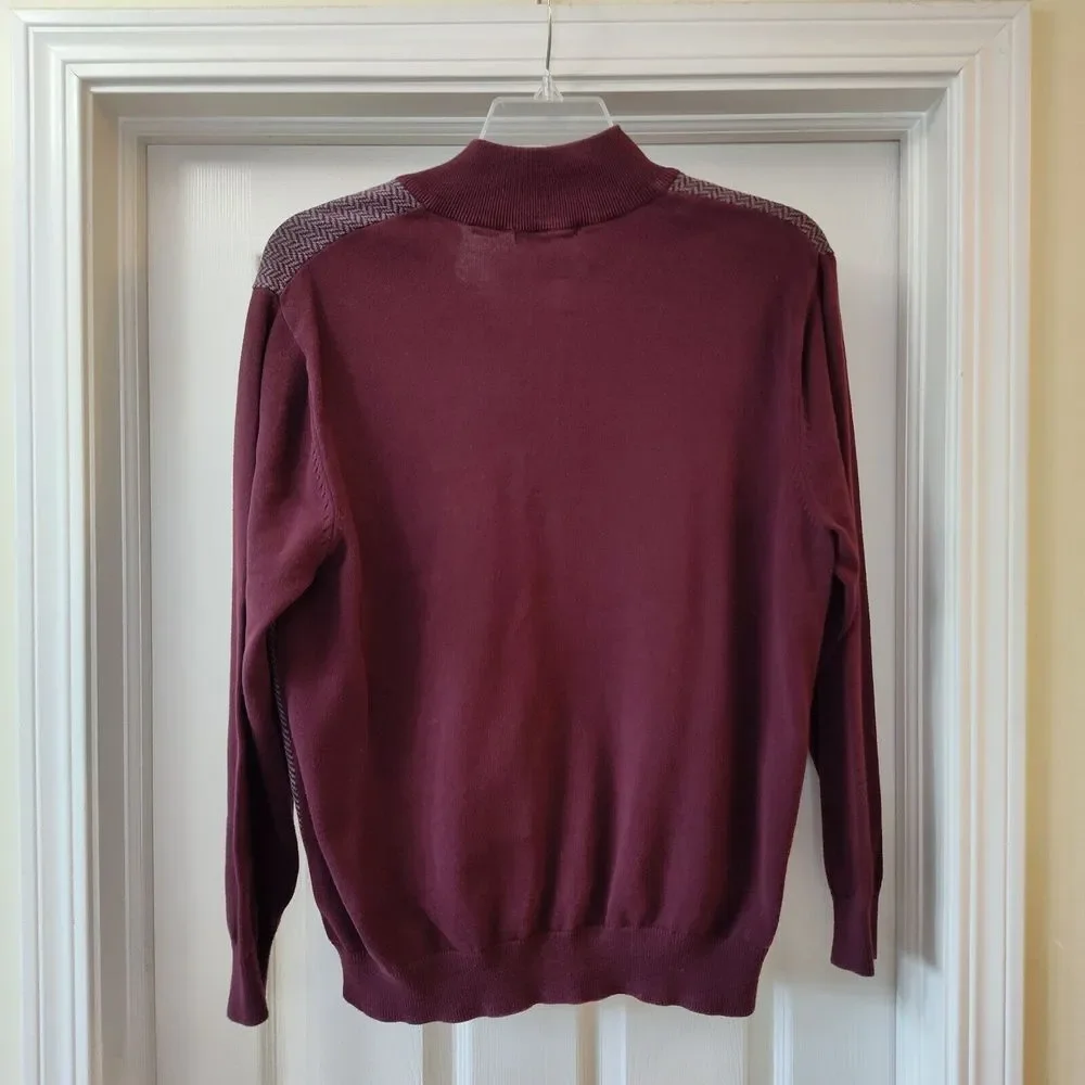 Alan Flusser‎ Mens Size L Quarter Zip Pullover Sweater